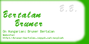 bertalan bruner business card